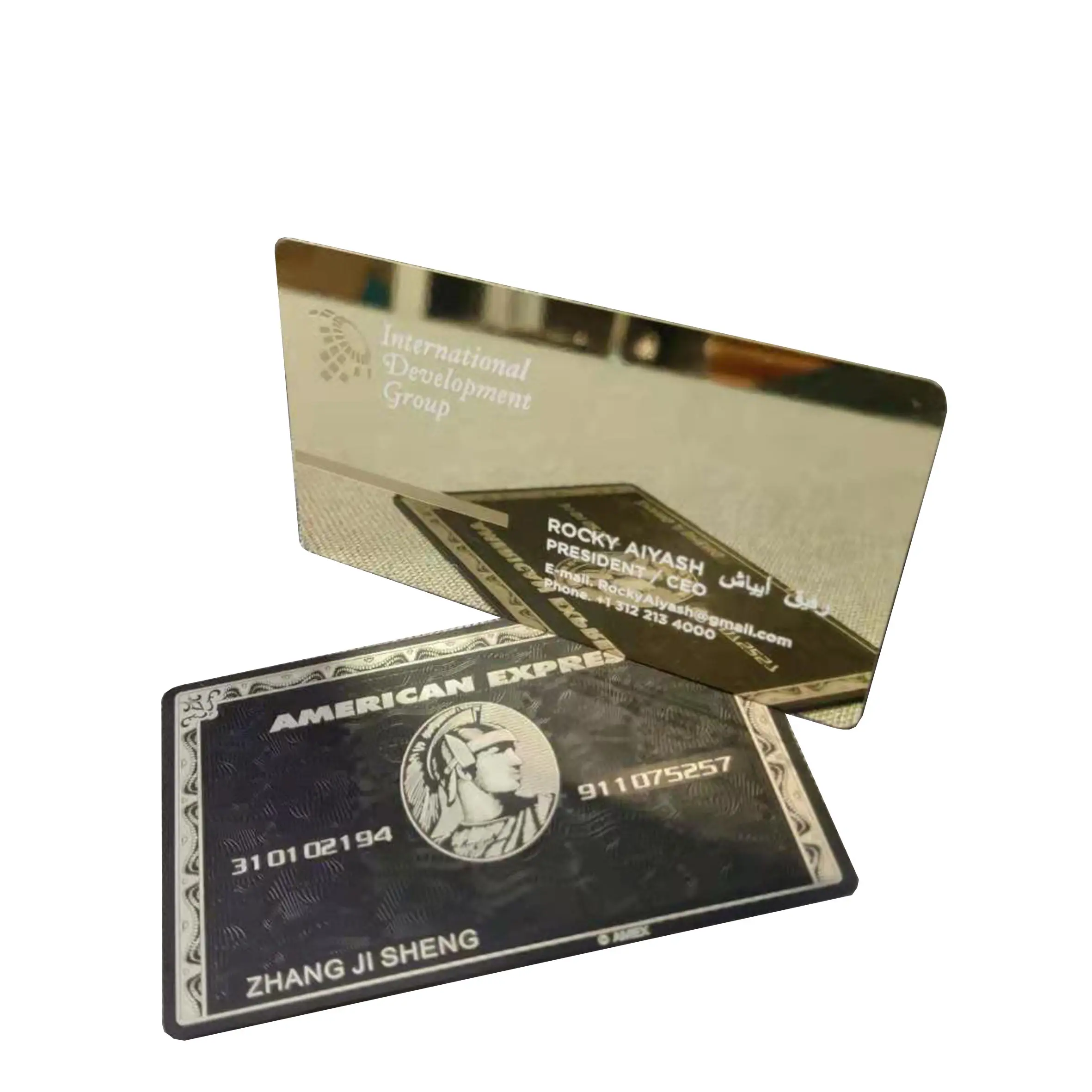 Laser Cut Premium Custom Magnetic Stripe Membership Amex Black Metal Credit Card