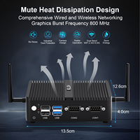 Mini PC Industrial Sin Ventilador Intel Pentium Silver J5005 DDR4 32GB Máx. 2xRJ45 LAN 2xRS232 COM HD 4K Compatible con Win10/11 Linux