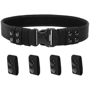 Pelepasan cepat <span class=keywords><strong>2</strong></span> "sabuk tugas taktis dengan <span class=keywords><strong>Hook</strong></span> & <span class=keywords><strong>Loop</strong></span> Lining, 4 penjaga hitam Molle sabuk tempur untuk Ranger pelatihan keamanan harian - Product Image 1