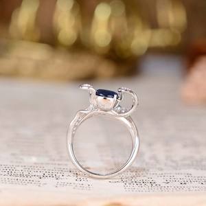 Bague en saphir bleu royal 2 carats pour homme, bijoux punk en pierres précieuses cultivées en laboratoire - Product Image 5