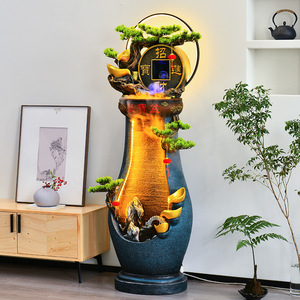 Chinese Style Flowing Water <b>Ornament</b> <b>Large</b> Size 53x43x168cm With Backlight Floor Standing Indoor Decoration For Living Room - Product Image 1