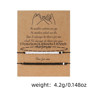 Valentine's Day <b>Couple</b> <b>Bracelet</b> Set Adjustable Glass Seed Beads Heart Shape Unisex Jewelry Gift for Lovers - Product Image 4