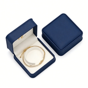 Premium Bracelet Box Luxury Hinged PU Leather Jewelry Gift Box Microfiber Bracelet Holder <b>Insert</b> Foil Stamping Custom Logo OEM - Product Image 2