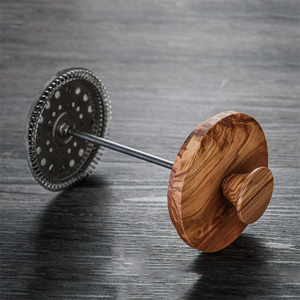 Cafetière à pression française en bambou naturel Urne en verre à double pression avec délicieux outil de thé de cuisine pour infuser du café - Product Image 4