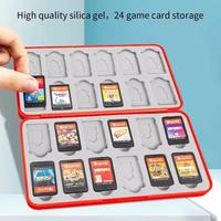 Professionnel 24-en-1 pour étui de rangement d'accessoires de jeu Switch avec couvercle magnétique pour Lite/ OLED pour jeux Switch