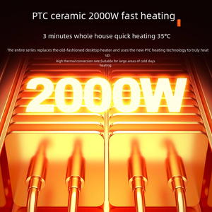 Portable Electric Mini PTC Space <strong>Heater</strong> Overheat Protection Effective Ventilation 1500W 249 ft Coverage for Home Office Use - Product Image 2