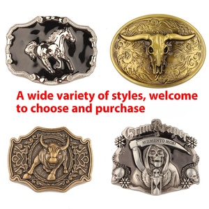 Boucles de Ceinture Tête de Vache Western en Alliage de Zinc Lisse Variées, Accessoires Plaqués Bronze pour Soins des Chevaux et Bovins - Product Image 1