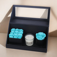Nouvel arrivage Coffret cadeau bougie fleur rosas éternelle Décoration intérieure Fleur rose préservée pour la Saint-Valentin