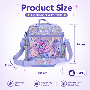 Borsa Termica per Bambini a Forma di Gelato, Leggera e Portatile, Borsa Frigo Isolante Resistente per Alimenti con Manico e Tracolla - Product Image 3