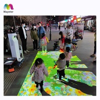 Système de projection interactive sur sol en métal portable, affichage publicitaire 3D, projecteur de sol mobile avec plus de 80 jeux