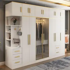 Schlafzimmer Schiebetür Kleider schrank Kleider schrank Schlafzimmer möbel MDF Holz mit Spiegel Holz Moderne Aufbewahrung kleidung Kleider schrank