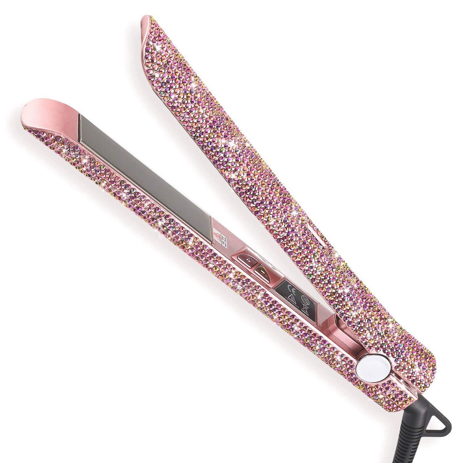Выпрямитель для волос Jadeempress Diamond Flatiron, сделанный на заказ Керамический выпрямитель для волос со стразами, плоский утюжок с блестками/