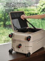 Valise à roulettes extensible grande capacité à ouverture latérale, avec serrure TSA, USB et antibactérienne, ensemble de bagages renforcés