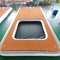 Plate-forme gonflable de quai de yacht de bateau de sport avec la piscine protégée par maille de maille ponton flottant de piscine avec le filet