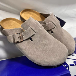 Mules et sabots compensés d'été pour femmes, confortables, en liège et cuir, à bout fermé, avec semelle intérieure en EVA, mode <span class=keywords><strong>hiver</strong></span> - Product Image 1
