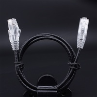 OEM kabel Patch UTP CAT6A Ultra ramping, kabel Patch tanpa pelindung 28AWG CAT6a UTP PVC transparan 1m