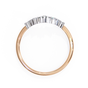Elegant Rose Gold Diamond Band <b>Ring</b> for Women Minimal Style Shiny Finish Daily Wear Jewelry Gift Choice - Product Image 2