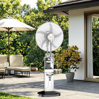 Ventilador de Niebla de Agua Mecánico de Plástico de 16 Pulgadas con Tanque de Agua Recargable, Carga Solar de 15V CC para Uso en Exteriores y Automóviles
