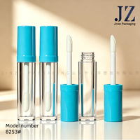Tube de brillant à lèvres Jinze 4,5 ml, rond, rose, avec grand applicateur et pinceau épais