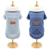 Manteau en jean avec col en laine pour chien, veste en denim pour animal de compagnie, vente en gros, collection hiver 2019