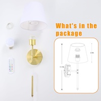 Applique murale rechargeable à télécommande, intensité réglable, sans câblage, à coller au mur, pour chambre et salon
