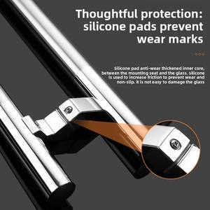 Poignée <span class=keywords><strong>de</strong></span> <span class=keywords><strong>porte</strong></span> en verre en acier inoxydable en forme <span class=keywords><strong>de</strong></span> H moderne avec coins biseautés épaissis, à montage latéral pour portes <span class=keywords><strong>de</strong></span> douche et d'hôtel - Product Image 4