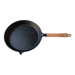 Sartén para freír <span class=keywords><strong>de</strong></span> hierro fundido con mango <span class=keywords><strong>de</strong></span> madera, Popular - Product Image 5