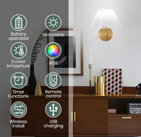 Applique murale décorative rechargeable LED remplaçable abat-jour sans fil lampe murale en tissu lampe murale pour chevet intérieur