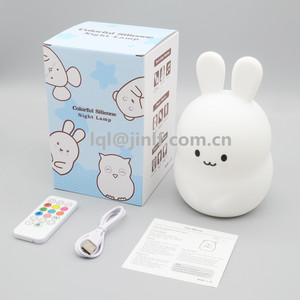 Lampe LED en Silicone avec capteur tactile à distance, <span class=keywords><strong>lapin</strong></span> de couleur, lampe de chevet, <span class=keywords><strong>veilleuse</strong></span> pour enfants, chambre à coucher, Usb Rechargeable - Product Image 6