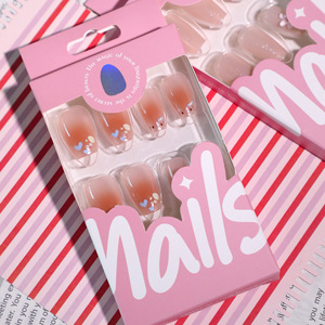 Offre Spéciale – Nouveaux Ongles Artificiels en ABS Longue Durée, Mignons Motifs Dessin Animé, Courts, Forme Ballerine/Cercueil, Couverture Complète, à Coller pour Filles - Product Image 4