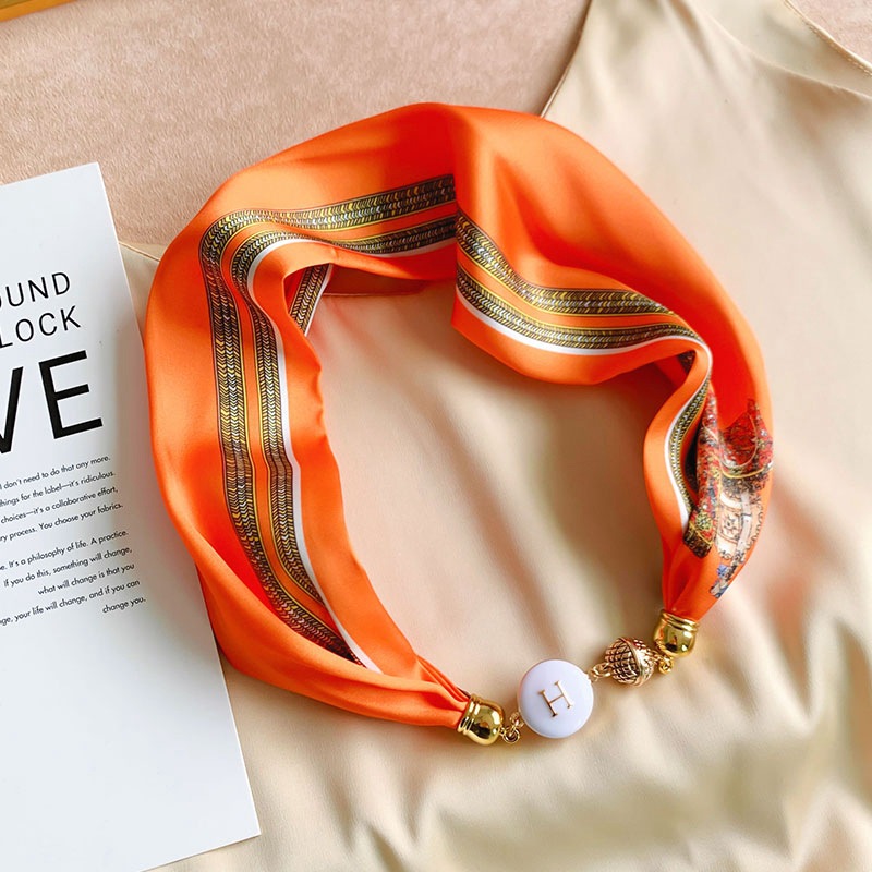 H-shaped buckle-lurex orange-red
