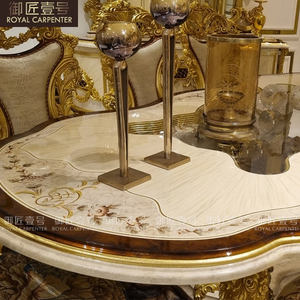 Обеденный гарнитур Royalr в европейском стиле из массива дерева с резьбой, для больших апартаментов и вилл, роскошный комплект для столовой в стиле французского дворца - Product Image 3