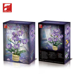 Ensemble de construction de modèle de jouet en blocs ABS Free Tribe 11011, orchidée violette, lys, 832 pièces, pour enfants - Product Image 5