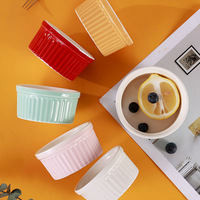 Ustensiles de cuisson personnalisés de taille quatre, crème brûlée, porcelaine, allant au four, bols ramequins à soufflé en céramique pour la cuisson au restaurant