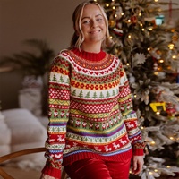 Pull en tricot personnalisé pour femme 2025, pull de Noël Fair Isle, jacquard, pull de Noël mignon