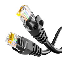 Kabel Patch Cat 6A Rj45 Hitam 1m 2m 3m 5m 10m Tembaga Murni Berpelindung FTP Cat6A Kabel Patch Cat 6 8P8C Kabel Ethernet untuk Komputer