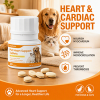 Complément cardiaque Waylemo pour chiens souffrant de problèmes cardiaques, CoQ10, Taurine, Ginsénoside pour le bien-être des chiens âgés, 30 comprimés
