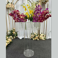 Vase de table en acrylique transparent de 80 cm de haut, durable, pour mariage, décoration de fête, remise de diplôme, Diwali, Pâques, Saint-Valentin