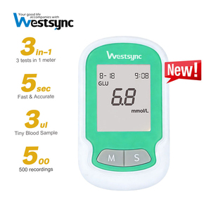 Kit de <span class=keywords><strong>test</strong></span> de santé à domicile 3 <span class=keywords><strong>en</strong></span> 1 pour la détection de l'acide urique, de la glycémie et du cholestérol, livré avec des bandelettes de <span class=keywords><strong>test</strong></span> pour les soins du diabète - Product Image 1