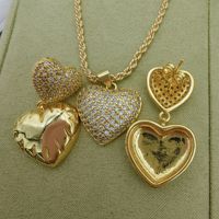 Parure de bijoux JML de luxe plaqué or 14 carats avec pendentifs cœur en laiton et zircon pour femme, idéale pour fiançailles, mariages et fêtes, cadeau parfait