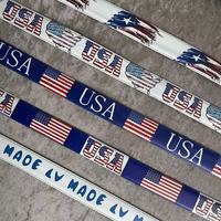 Ceinture Jiahao pour homme, motif drapeau américain, style streetwear, boucle en alliage, ceinture patriotique, ceintures avec inscription USA