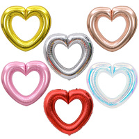 Décoration de fête de ballon de feuille d'aluminium d'amour de coeur à coeur de la Saint-Valentin ballons creux de coeur pour des fournitures de mariage