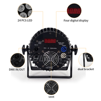 Foco LED RGBW 4 en 1 de 24x12W para escenario con efecto DJ, control DMX512, IP33, AC 110-240V para fiestas, bodas y clubes