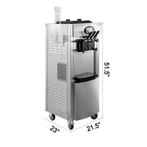 Máquina de helados suaves de stock europeo, máquina comercial con 2 + 1 sabores y 2 compresores, máquina vertical para hacer helados, 2200W - Product Image 1