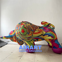 Taureau coloré gonflable de mascotte d'activité de grande taille, ballon géant gonflable de boeuf pour la publicité