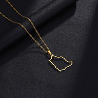Collier en acier inoxydable doré du Maroc pour hommes et femmes, style ethnique, collier de couple, accessoires transfrontaliers