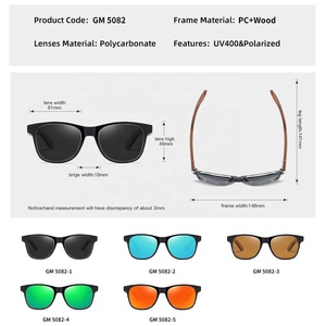 Yvan-gafas de sol de madera de bambú con logotipo personalizado, montura de PC, 2021 - Product Image 4