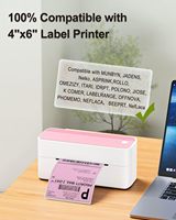 Etiquetas de Envío Térmicas Directas Rosas de 4x6 Pulgadas, Perforadas, para Uso en Embalaje