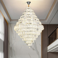 Luxueux évider salon lustre en cristal Villa Duplex rond salle à manger lumière lumière lustre en cristal de luxe