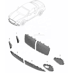 Nueva rejilla de parachoques delantero, rejilla de salida de aire lateral, Cromo Negro para 2019 + para Bentley GT Mulliner, reemplazos 3SD853597 3SD807676A - Product Image 5